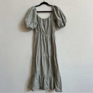 Sim & Sam Green Puff Sleeve Dress